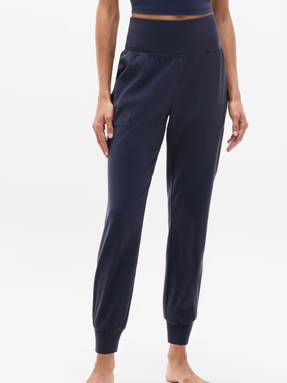 Athleta Salutation Power Jogger Pants Size Small S Navy Blue Yoga Athleisure